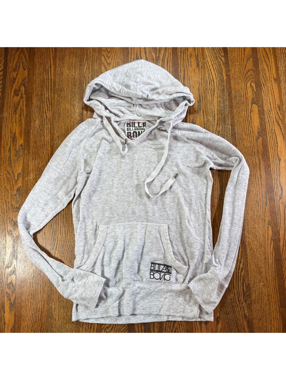 Billabong Womens Light Gray Lightweight Pullover Hoodie Size Medium